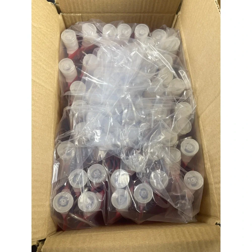 50 Pack Collapsible Hand‎ Sanitizer Red Pouches with Carabiner Clip 1oz 29.5mL